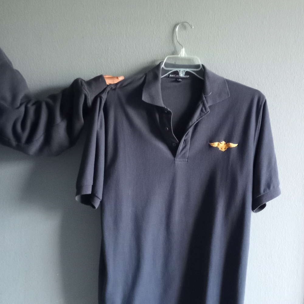 Port Authority Black and Gold Polo Shirt